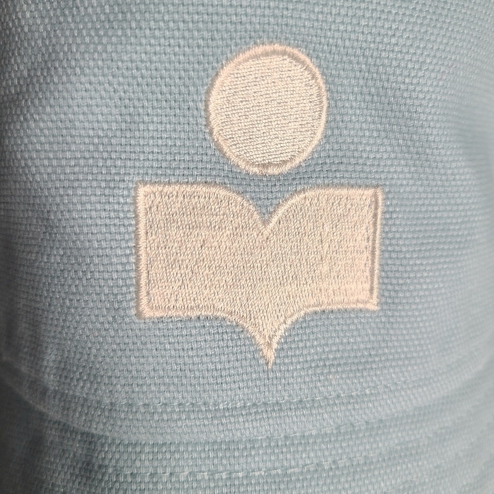 Isabel Marant Haley Embroidered Logo Bucket Hat, Size Medium, Aqua, NWT - Picture 8 of 16